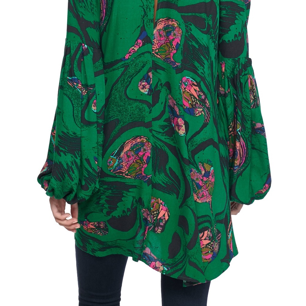 Free people Kelly green cold shoulder tunic